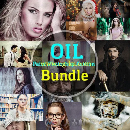 超级个性风格肖像特效PS动作合辑 Graphicriver Oil Paint Photoshop Action Bundle...的图片1