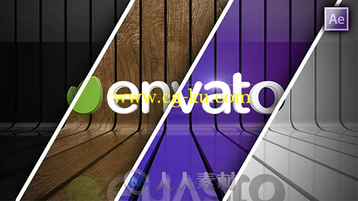 质感丝带Logo演绎动画AE模板 Videohive Ribbon Wall Logo Reveal 9788815的图片1