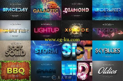 50组超级字体特效PSD模板合辑 Creativemarket 50 Text Effects Bundle 272574的图片2