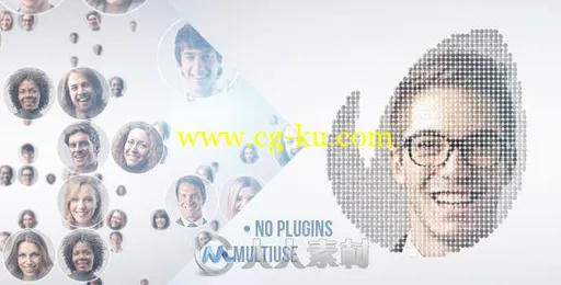 多照片聚合Logo演绎动画AE模板 VideoHive Simple Mosaic 11454694的图片1