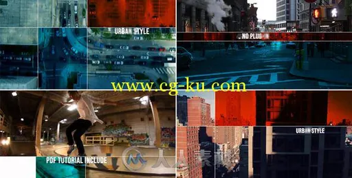 城市生活片头包装动画AE模板 VideoHive Urban Style Dynamic Opener 11427330的图片1