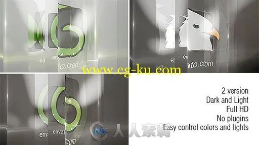 玻璃褶纹Logo演绎动画AE模板 VideoHive Glass Logo 11371901的图片1