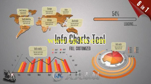 超级信息图表展示动画AE模板 Videohive Info Charts Tool 3923999的图片1