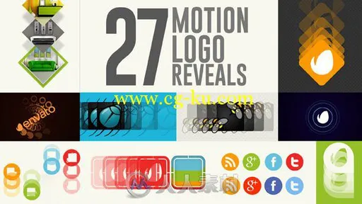 27组应用级Logo演绎动画AE模板 Videohive 27 Motion Logo Reveals 9385506的图片1
