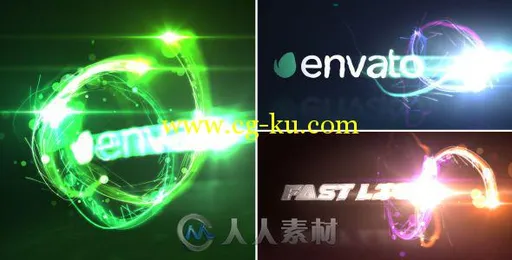 超酷旋转炫光Logo演绎动画AE模板 Videohive Fast Light Logo Reveal 11644580的图片1