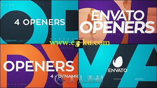 动态遮罩设计板式AE模板 Videohive Dynamic Openers 9513047的图片1