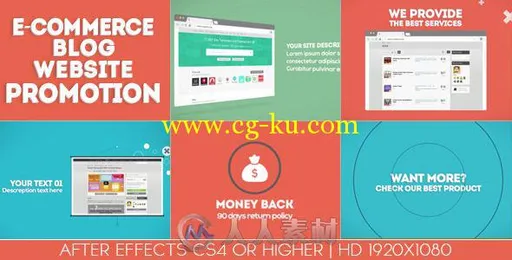 电子商务博客推广动画AE模板 Videohive E-commerce Blog Website Promotion 9870633的图片1