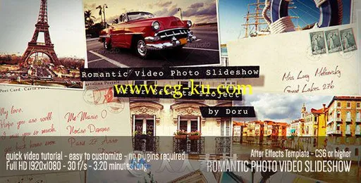 浪漫温馨爱情相册动画AE模板 Videohive Romantic Photo Video Slideshow 11876116的图片1