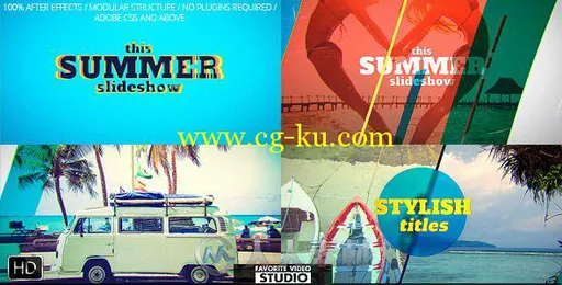 炎炎夏日相册动画AE模板 Videohive Favorite Summer Slideshow 11959638的图片1