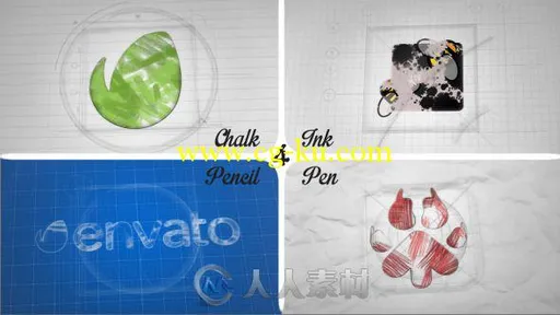 素描墨迹Logo演绎动画AE模板 VIDEOHIVE SKETCH AND INK LOGO 12056854的图片1