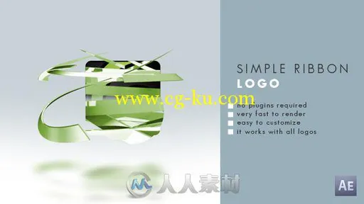 抽象丝带Logo演绎动画AE模板 Videohive Simple Ribbon Logo 10540305的图片1