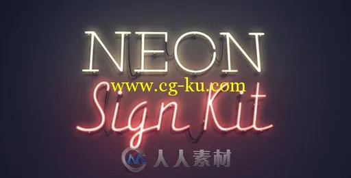 霓虹灯字体特效动画AE模板 Videohive Neon Sign Kit 11928076的图片1