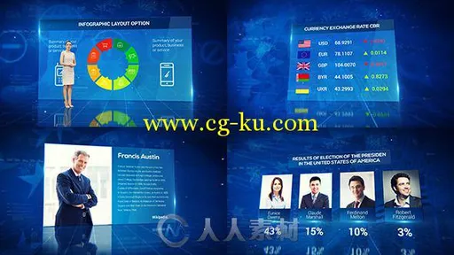 完美新闻信息图表展示动画AE模板 Videohive News Infographics Pack 12156260的图片1