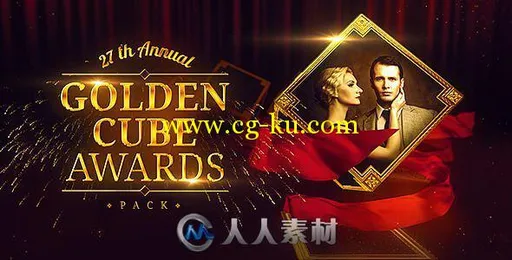 黄金奖项包装动画AE模板 Videohive Golden Cube Awards Pack 11292968的图片2