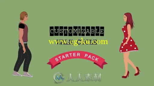 换装步行展示动画AE模板 Videohive Walk Cycle Starter Pack 9638426的图片1