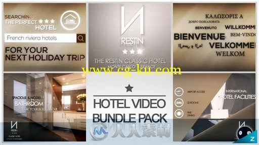 超华丽酒店包装动画AE模板 Videohive Hotel Video Bundle Pack 7264984的图片1