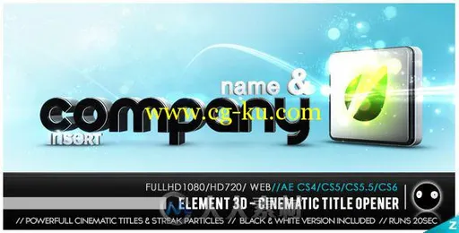 大气企业公司Logo演绎动画AE模板 Videohive Element 3D Cinematic Titles Opener 3...的图片1