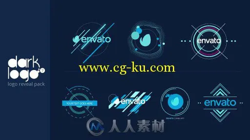 清新徽章Logo演绎动画AE模板 Videohive Dark Logo Pack 8566339的图片1