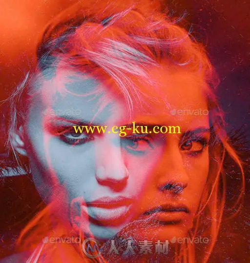 色彩重叠艺术特效PSD模板 Graphicriver Color Double Exposure Photoshop Photo Te...的图片2