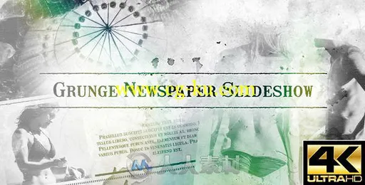 报纸幻灯片动画AE模板 Videohive Grunge Newspaper Slideshow 12575186的图片1