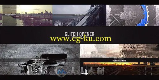 错位生活展示动画AE模板 Videohive Glitch Opener 12874511的图片1