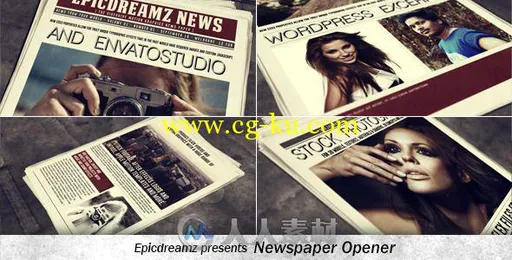 精彩报纸片头动画AE模板 Videohive Newspaper Opener 12707152的图片1