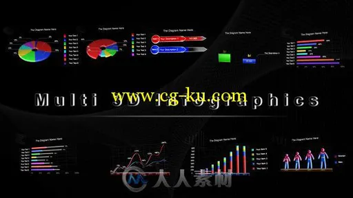 三维统计信息图表展示动画AE模板 Videohive Multi 3D Infographics 3947357的图片1