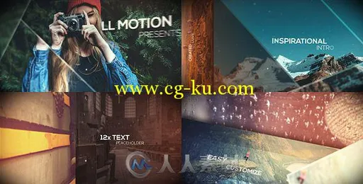 现代反转画廊相册动画AE模板 Videohive Inspirational Intro 12820516的图片1