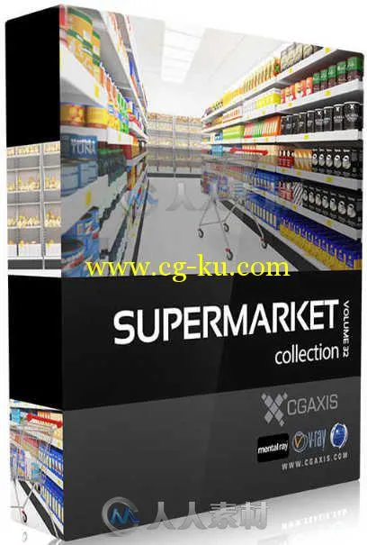 超市经营陈列设备3D模型合辑 CGAxis Models Volume 32 Supermarket的图片1