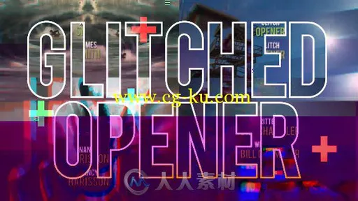 完美展示片头动画AE模板 Videohive Glitch Opener 12842089的图片1