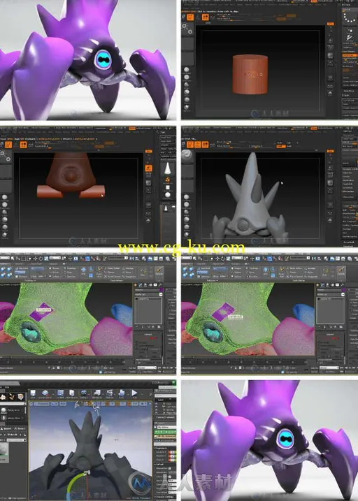 ZBrush与3dsMax游戏卡通怪兽制作实例视频教程 Digital-Tutors Creating a Stylized...的图片1