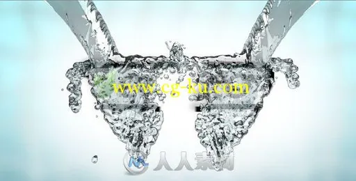 水溅水花Logo演绎动画AE模板 Videohive Water Splash Logo Reveal 308652的图片1