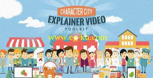 卡通城市生活包装动画AE模板 Videohive Mega Explainer toolkit Character city 13...的图片1