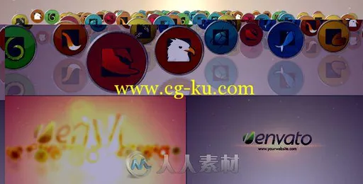 纽扣媒体图标聚合动画AE模板 Videohive Media Icons Logo 6748136的图片1