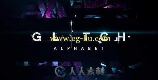 数码毛刺Logo演绎动画AE模板 Videohive Glitch Alphabet 11929491的图片1