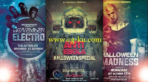 万圣节创意海报PSD模板 Graphicriver November Halloween Bundle Edition Vol. 1 1...的图片1