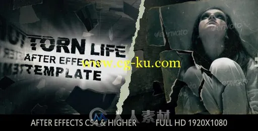 撕裂生命展示动画AE模板 Videohive Torn Life 9332578的图片1