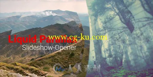 唯美液体视差相册动画AE模板 Videohive Liquid Parallax Slideshow Opener 12837509的图片1