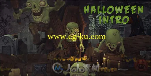 恐怖万圣节宣传动画AE模板 Videohive Halloween Intro 9188241的图片1