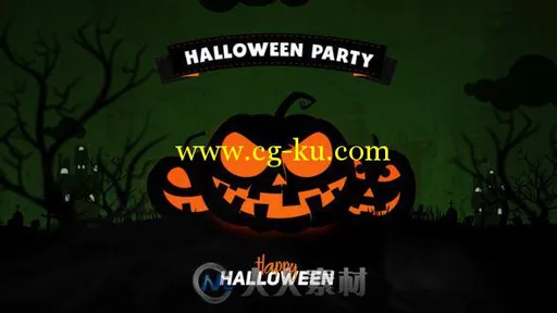 万圣节派对片头动画AE模板 Videohive Halloween Party Opener 13125220的图片1