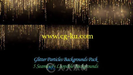 黄金流光粒子背景素材 Videohive Glitter Particles Backgrounds Pack 8982069的图片1
