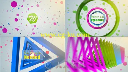 时尚图形包装动画AE模板 Videohive Shape Logo Reveal 5 In 1 12646700的图片1