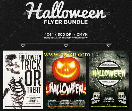 超酷万圣节宣传海报PSD模板合辑 Graphicriver Halloween Flyer Bundle 13114706的图片1