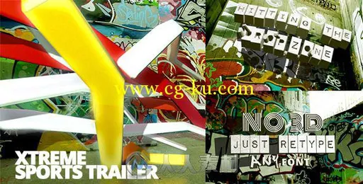 极限运动涂鸦动画AE模板 Videohive Xtreme Sports Graffiti Trailer 8325950的图片1