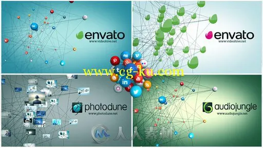 社交网络图谱关系展示动画AE模板 Videohive Social Network 6000569的图片1