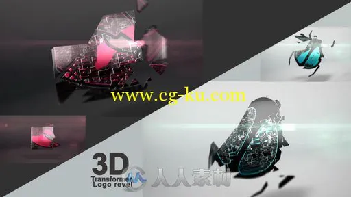 三维组合Logo演绎动画AE模板 Videohive 3D Transformer Logo 3429653的图片1