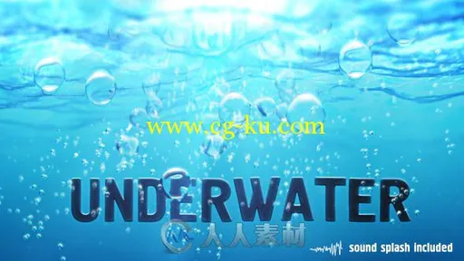 水下坠落Logo演绎动画AE模板 Videohive Underwater 9324834的图片1