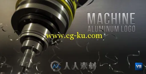 钻机雕刻Logo演绎动画AE模板 Videohive Machine aluminum logo 515094的图片1