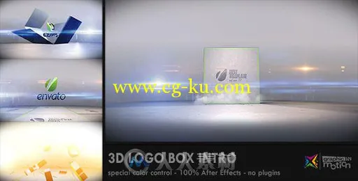 三维箱子Logo演绎动画AE模板 Videohive 3D Logo Box Intro 2584746的图片1