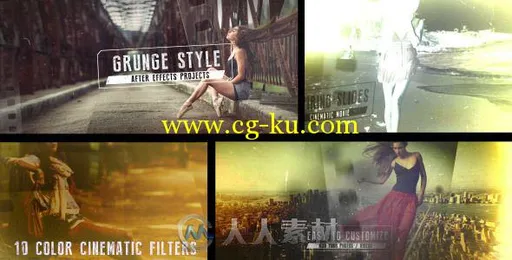 唯美电影级相册动画AE模板 Videohive Grunge Film Style 13390352的图片1